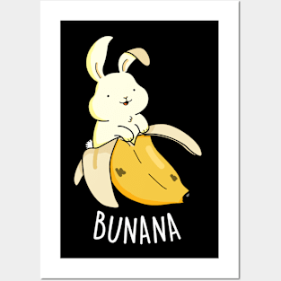 Bunana Cute Banana Bunny Pun Posters and Art